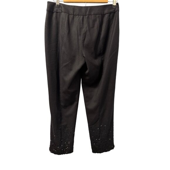 Talbots Petites Black Wool Embellished Hem Lines Women Size 4P Pants. - Picture 5 of 12